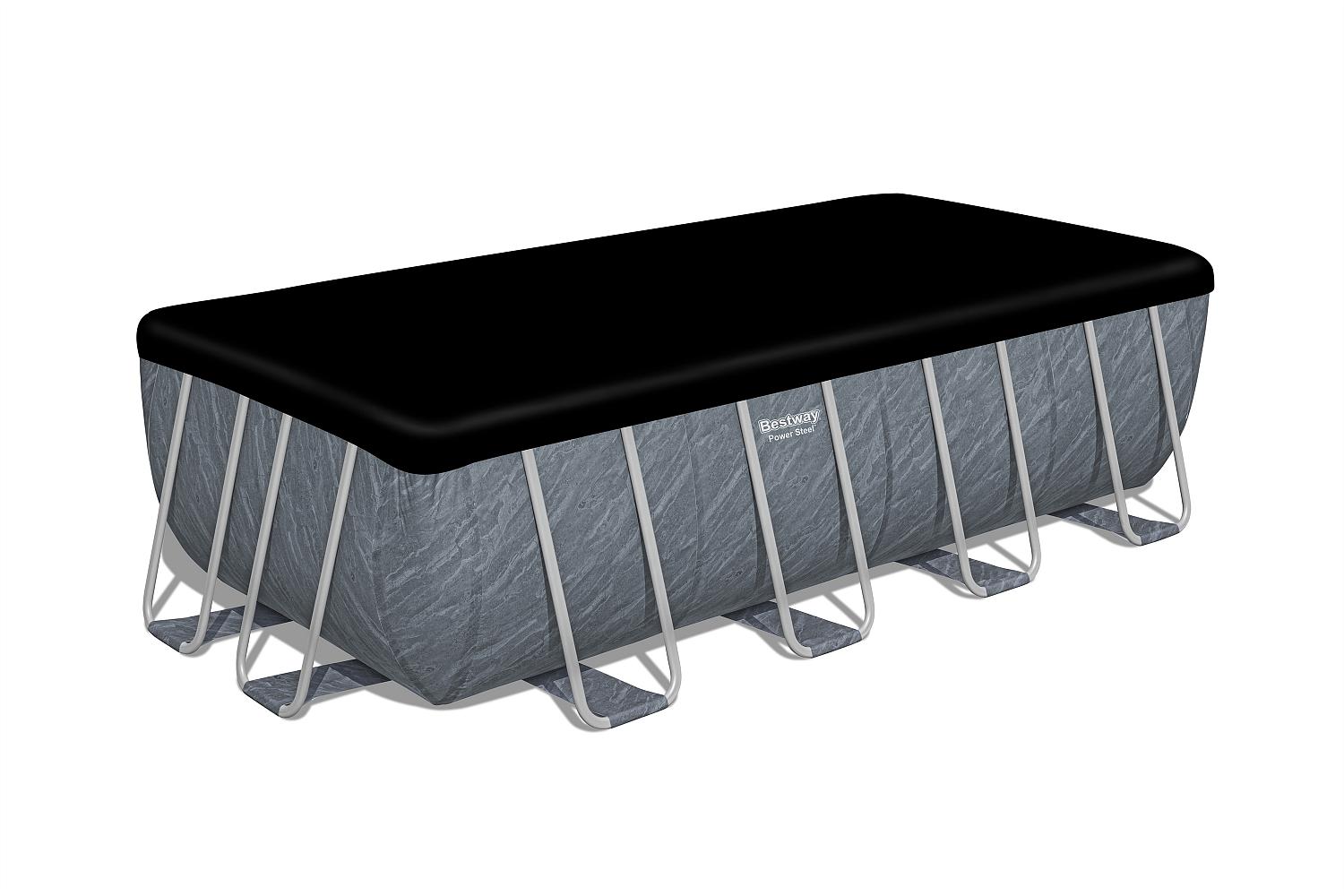 Каркасный бассейн Bestway 56996 BW, Power Steel 488х244х122см, 11532л, фильтр-насос, лестница, тент, попл.-доз. фото 4